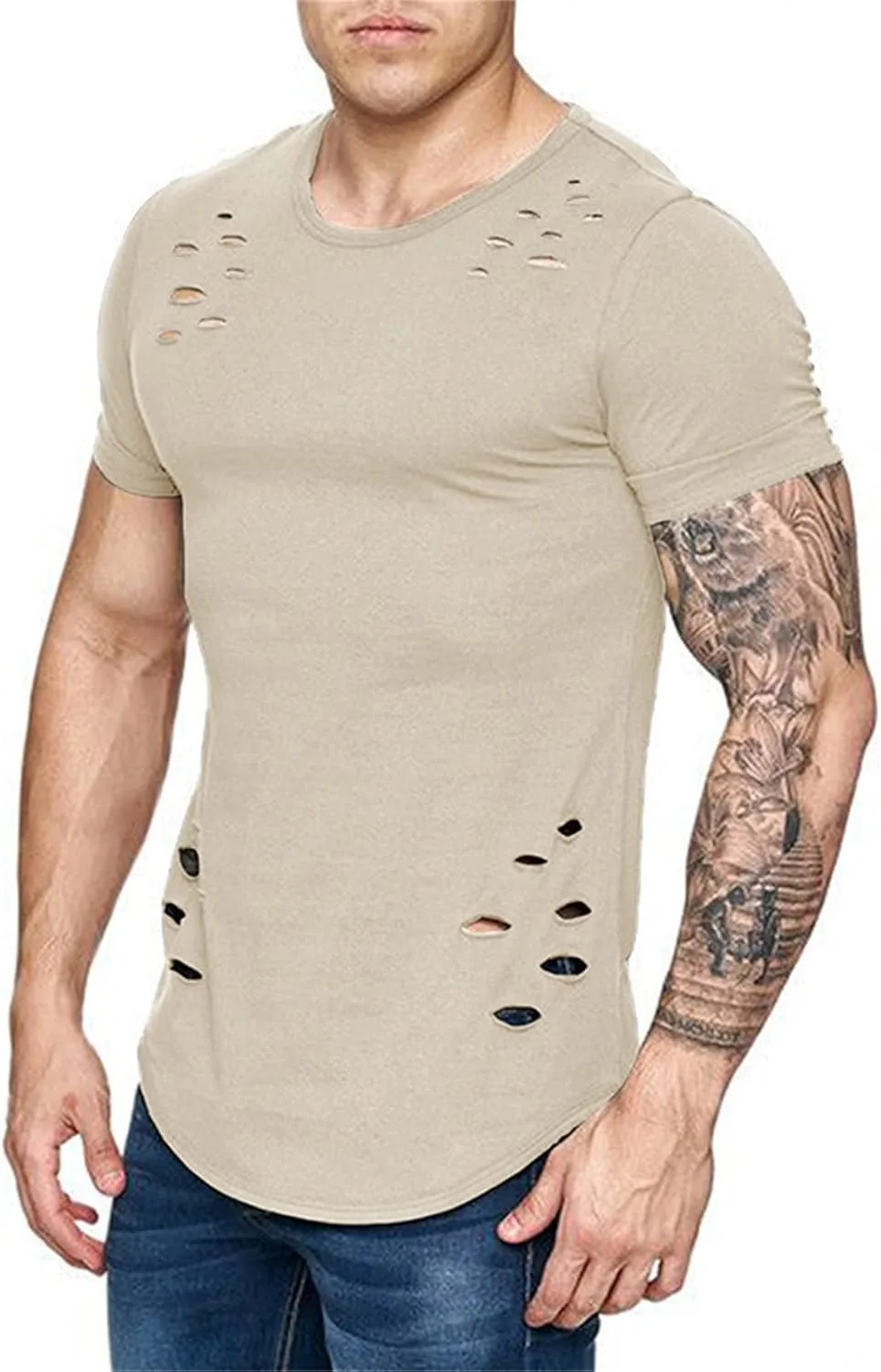 Футболка мужская Relaxed Fit с асимметричным краем — фото 2