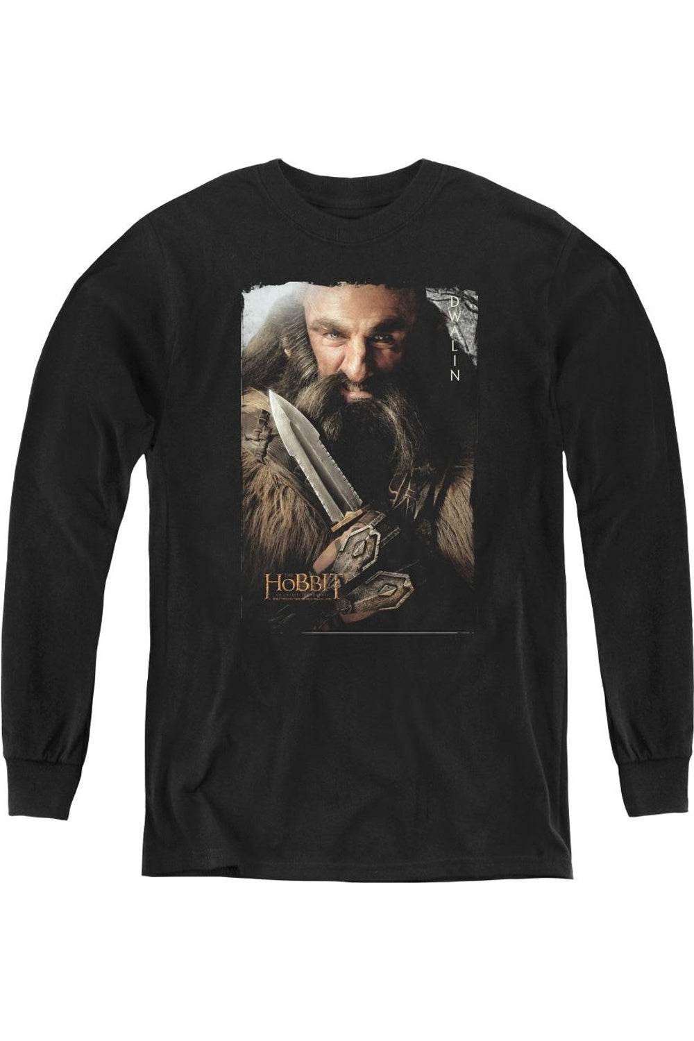 

Футболка с длинным рукавом The Hobbit Dwalin для молодежи Gildan, черный