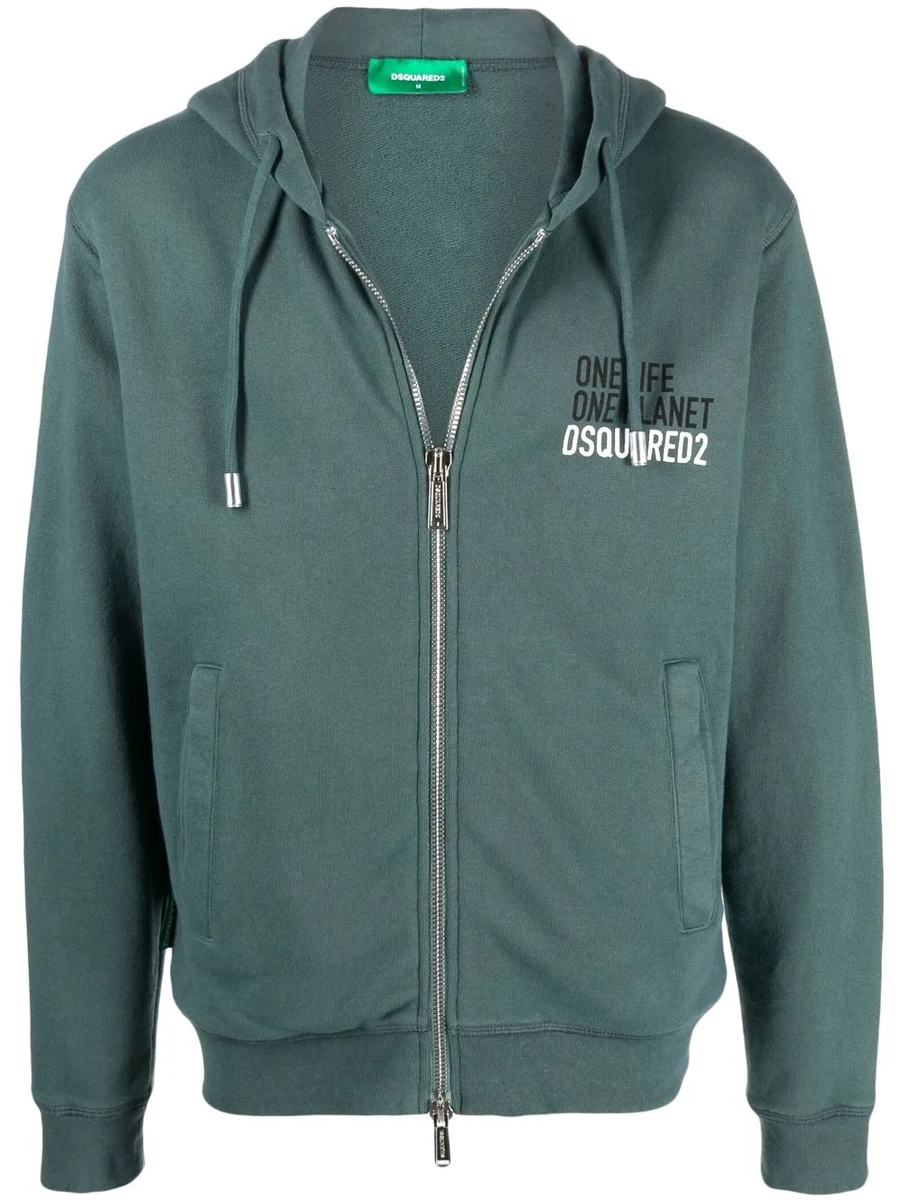 

Худи One Life One Planet на молнии DSQUARED2, зеленый