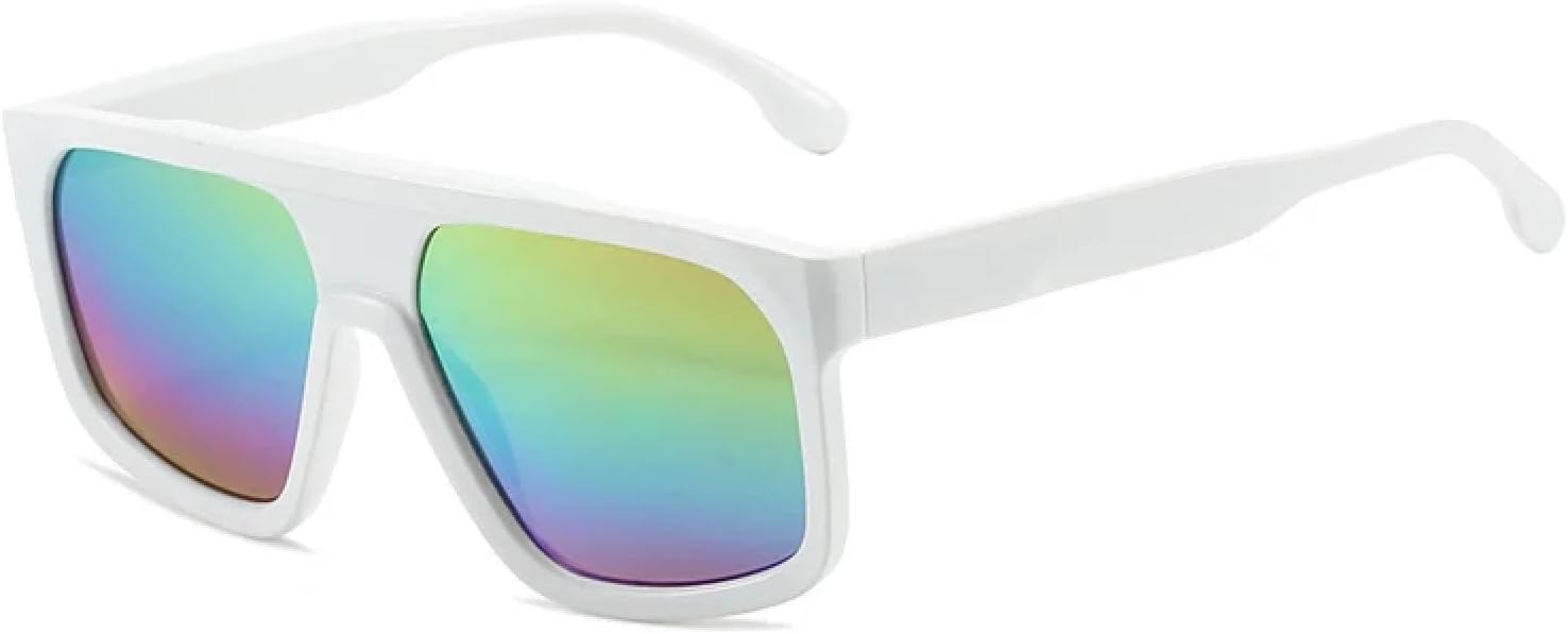 

Мужские солнцезащитные очки в стиле ретро, ​​модные, с прозрачным градиентным зеркальным покрытием, защита от УФ-излучения UV400. Женские солнцезащитные очки generic, White Colorful