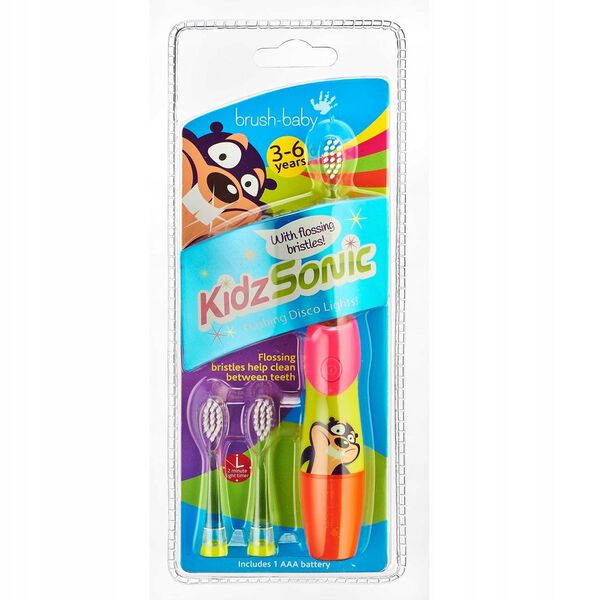 Звуковая зубная щетка для детей 3-6 лет, бобр, 1 шт. Brush-Baby Kidzsonic 3-6l — фото 2