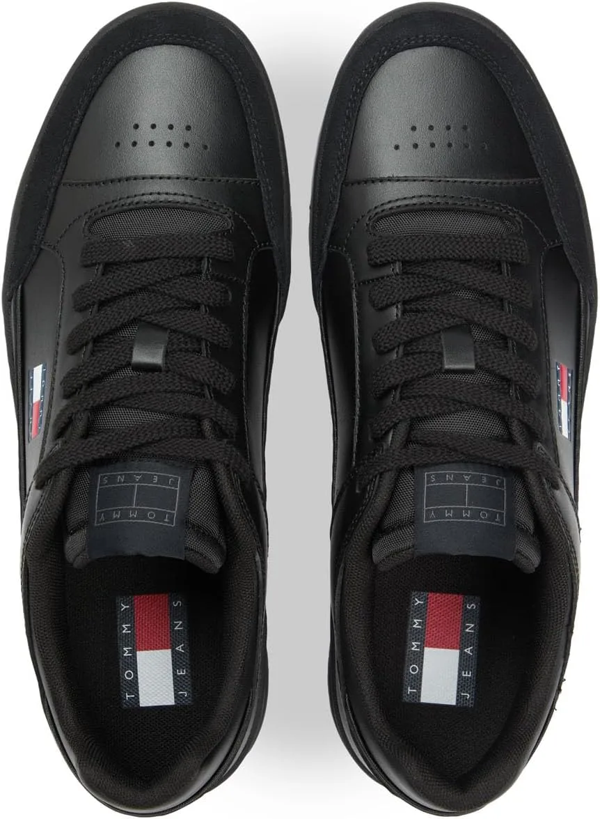 Мужские низкие кожаные кроссовки Tommy Jeans TJM Cupsole EM0em01660, черный — фото 4