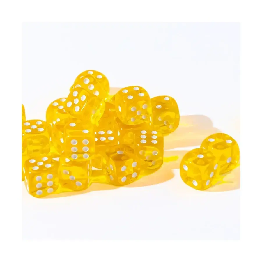 

12 мм d6 Желтый полупрозрачный с белым (25), Dice - 25 Piece D6 Sets (Easy Roller Dice)