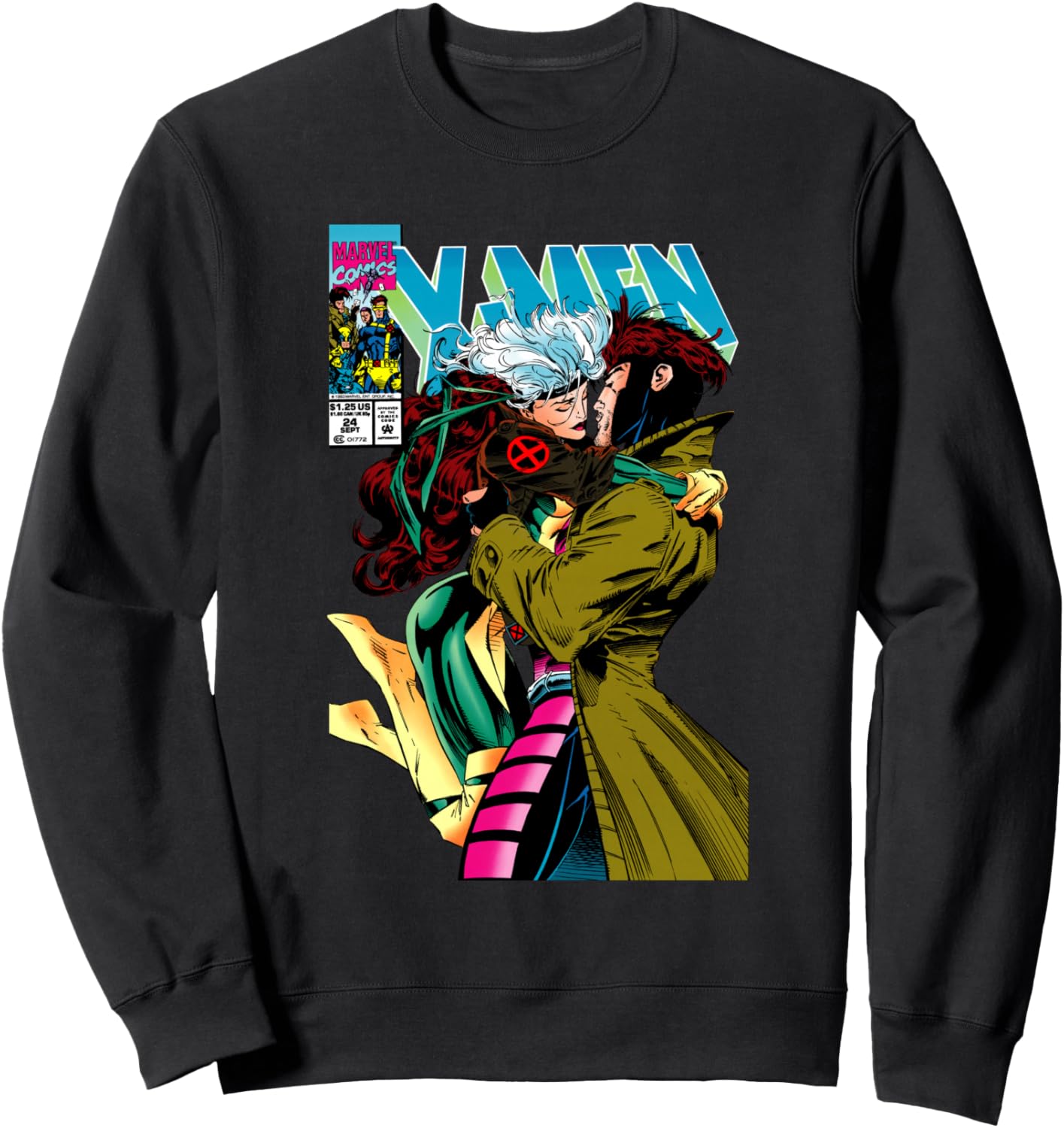 

Толстовка Marvel X-Men с изображением прекрасной пары Гамбита и Роуг, черная