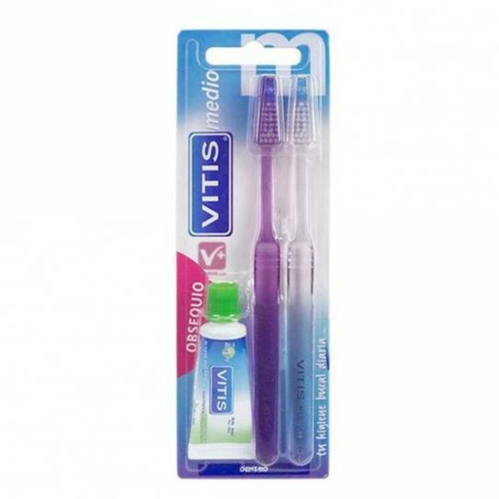 

Зубная щетка Vitis Cep Duplo Medio + Паста зубная Vitis Anticar, 15 мл
