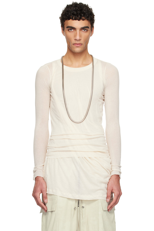 

Футболка с длинным рукавом Hollywood rib Rick Owens, цвет natural