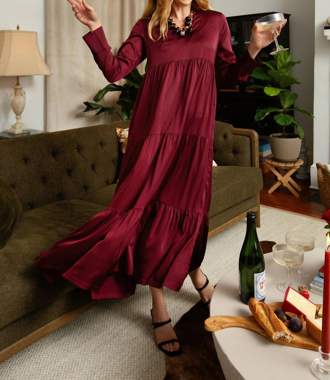 

Платье Myka Midi из стрейч-сатина Pinot Duffield Lane, Pinot Silky Stretch Satin