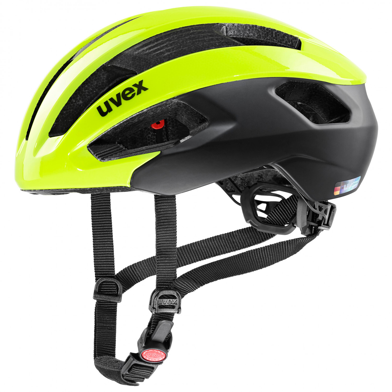 

Велосипедный шлем Uvex Rise CC, цвет Neon Yellow/Black Matt