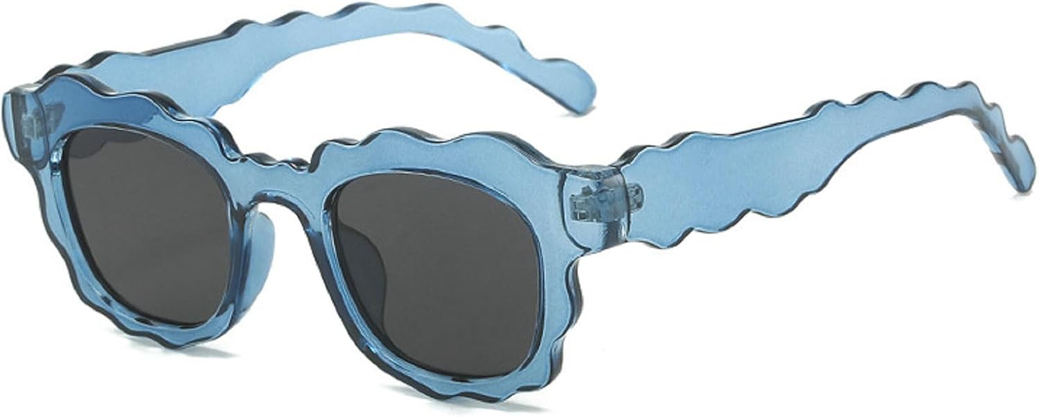 

Модные солнцезащитные очки неправильной квадратной формы из геля разных цветов для женщин, с прозрачными градиентными линзами и защитой от УФ-излучения UV400 для мужчин. Трендовые и уникальные солнцезащитные очки mincl, Blue