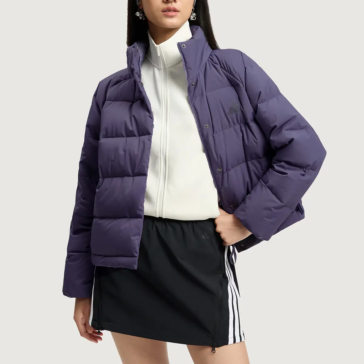 Расслабленная куртка FW25 HELIONIC Climawarm Down для женщин Adidas, мягкий фиолетовый — фото 3