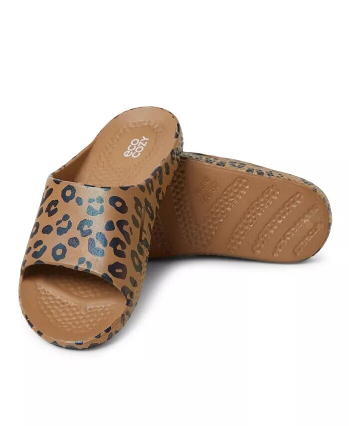 Женские устойчивые комфортные сандалии EcoCozy Slide Dearfoams, мультиколор — фото 2