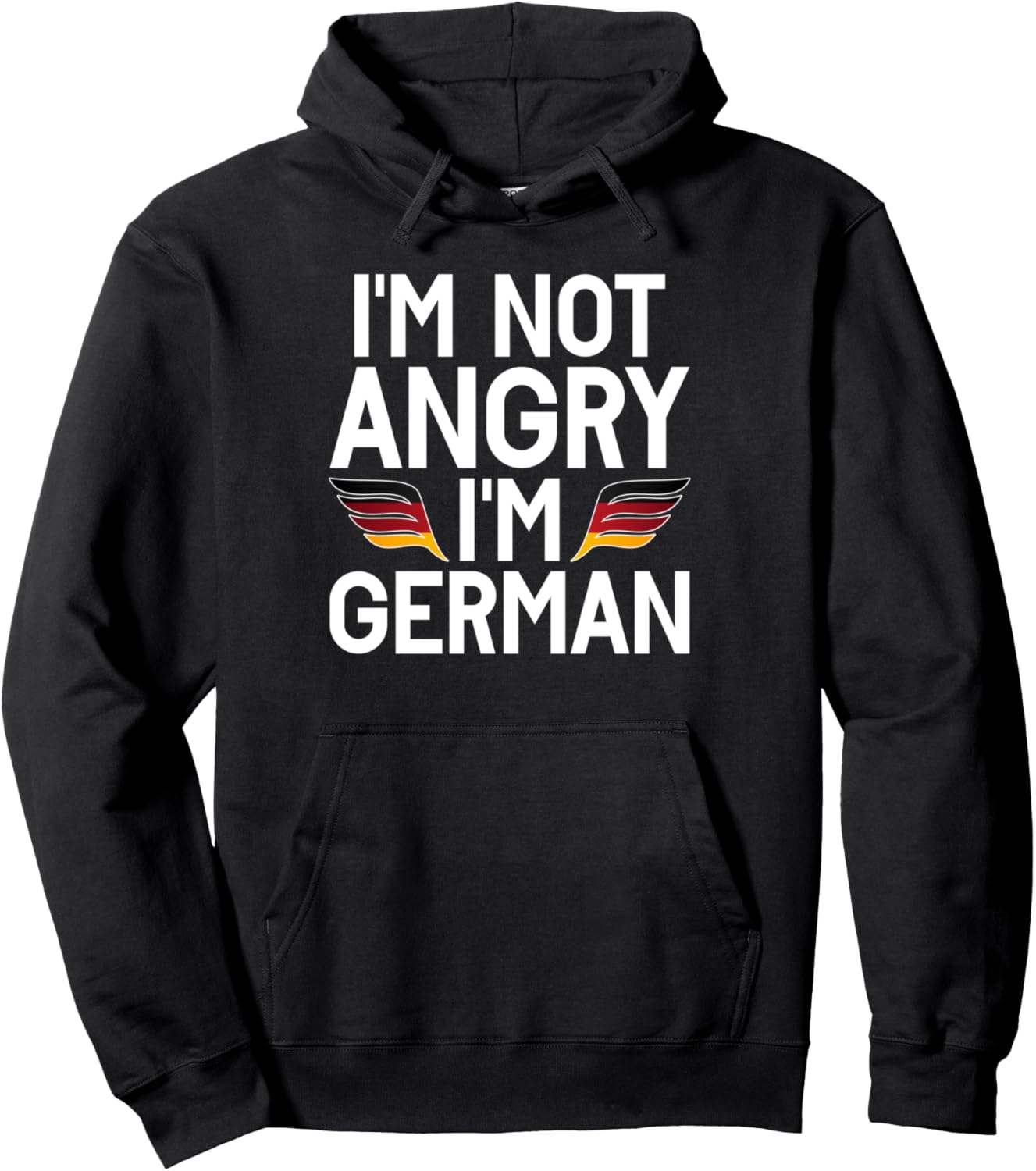 

Забавная немецкая толстовка с надписью «Я не злюсь» (по-немецки) German Gifts & Germany Gifts, черный