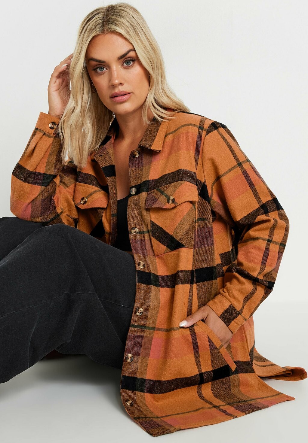 

Короткое пальто CHECK Yours Clothing, оранжевый