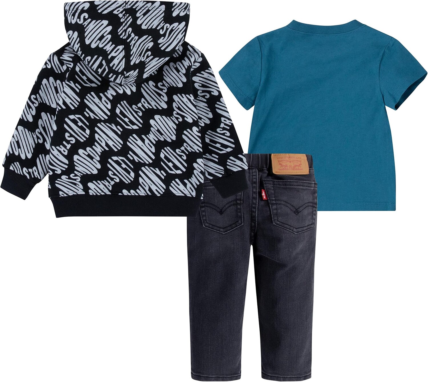

Детский набор Levi'S Hoodie Tee Pants Set, черный