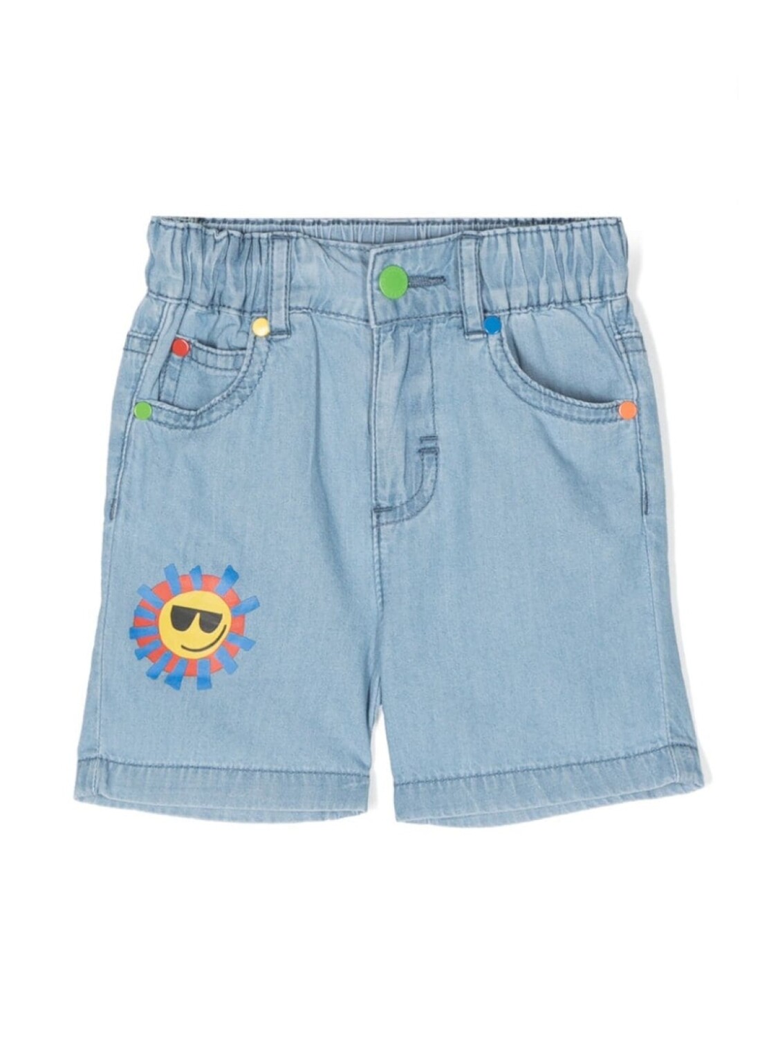 

Stella McCartney Kids шорты с принтом Sunshine Face, синий