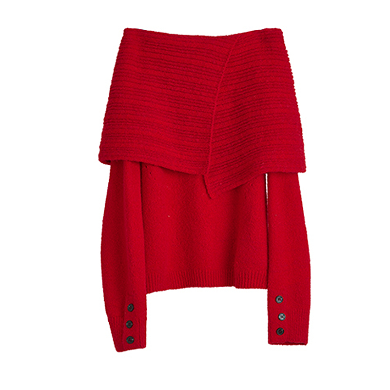 

Свитер женский с лацканами Moderate Others ELLE, red