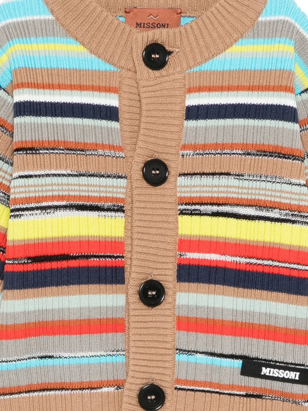 Кардиган в полоску с пуговицами Missoni Kids, нейтральный — фото 3