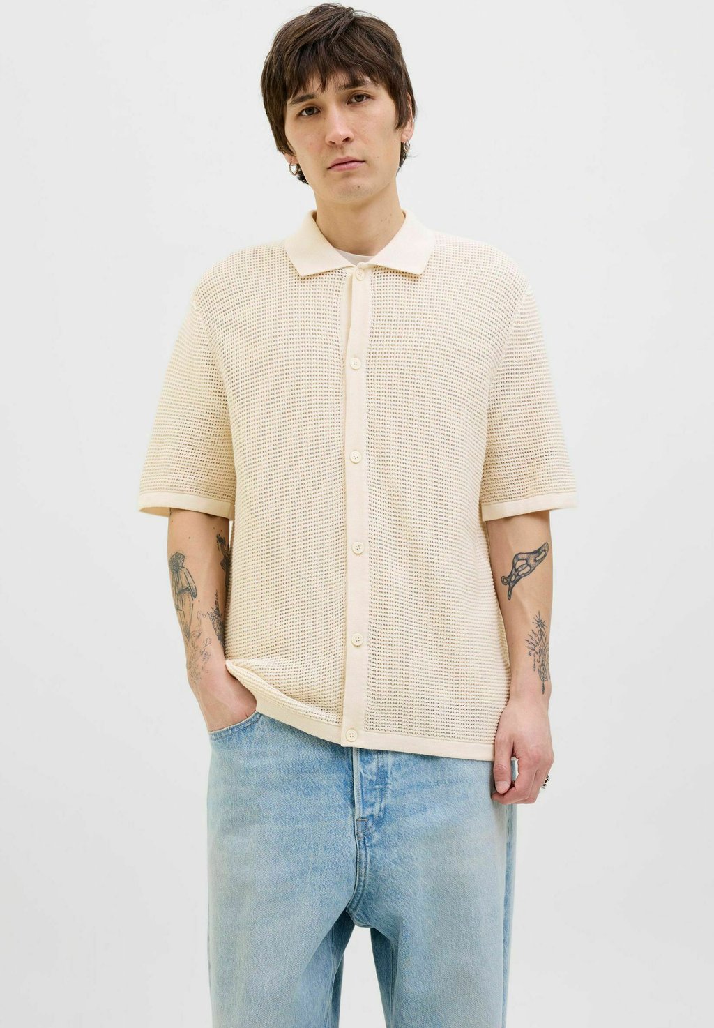 

Рубашка GESTREIFT Jack & Jones, кремовый