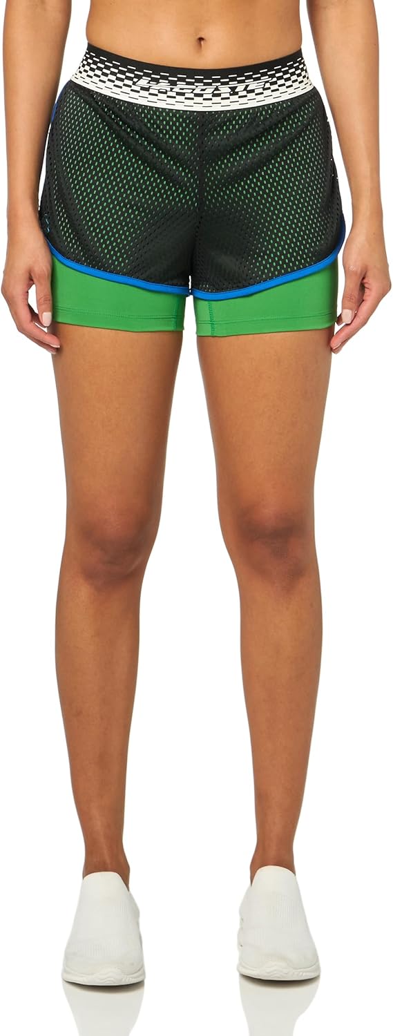 

Женские спортивные теннисные шорты Lacoste Ultra Dry со встроенными подштанниками, Black/Tarragon Green