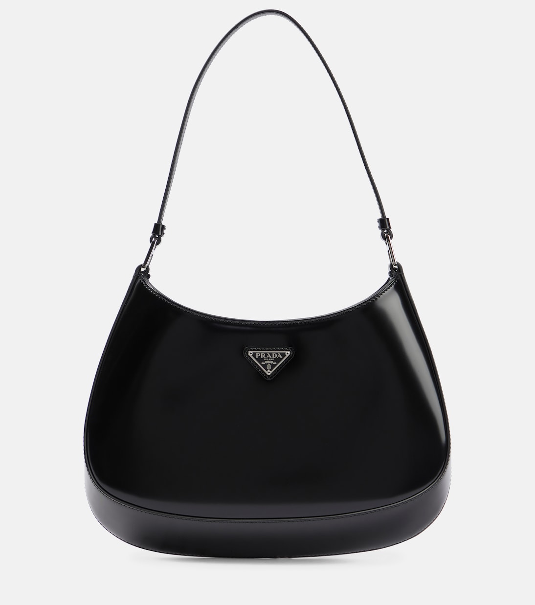 

Cleo Маленькая кожаная сумка через плечо Prada, черный