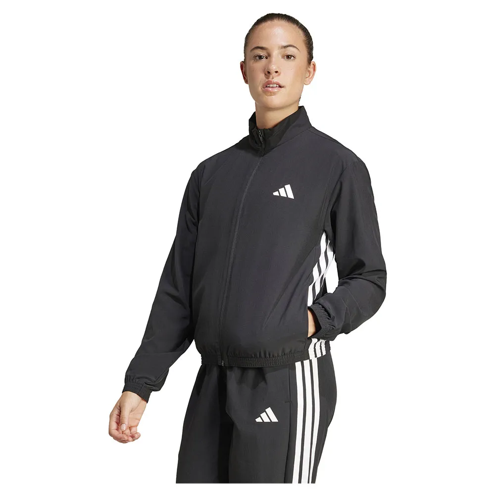 

Толстовка спортивная adidas Train Essentials 3 Stripes Woven Warm Up full zip, черный