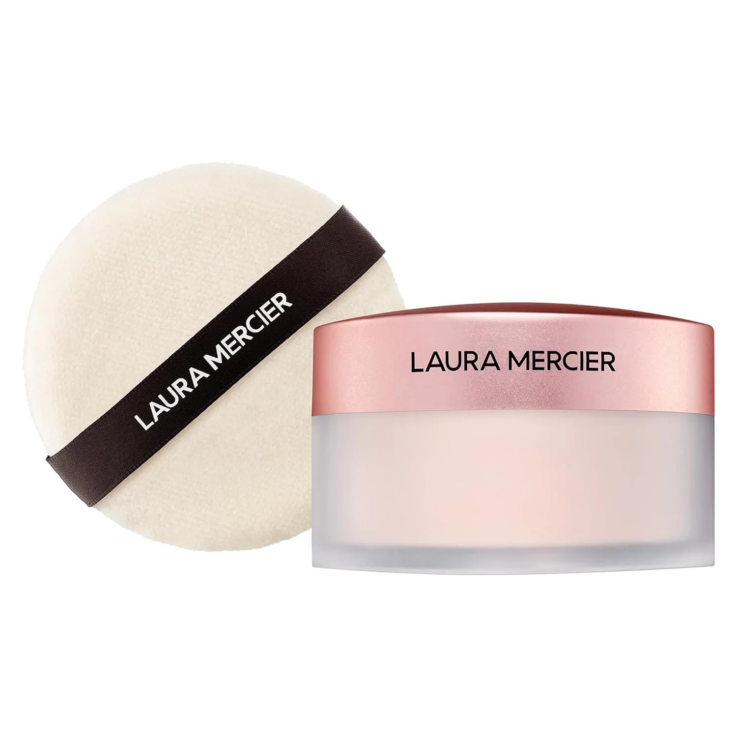 Laura Mercier Translucent Loose Talc-Free Setting Powder Ultra-Blur в оттенке Tone-Up Rose: натуральный и размывающий финиш, с гиалуроновой кислотой, для оживления светлых и средних тонов кожи + набор с велюровой пуфф