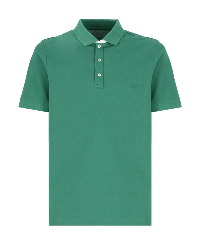 

Хлопковая рубашка поло Fay, зеленый