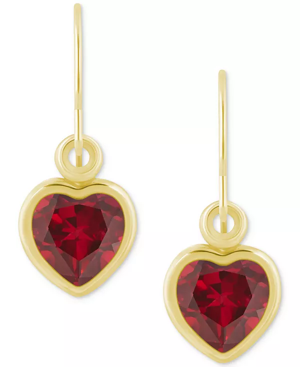 

Серьги-Подвески в форме сердца с драгоценными камнями из 10-каратного желтого золота (также из 10-каратного белого золота) Macy'S, ruby/gold