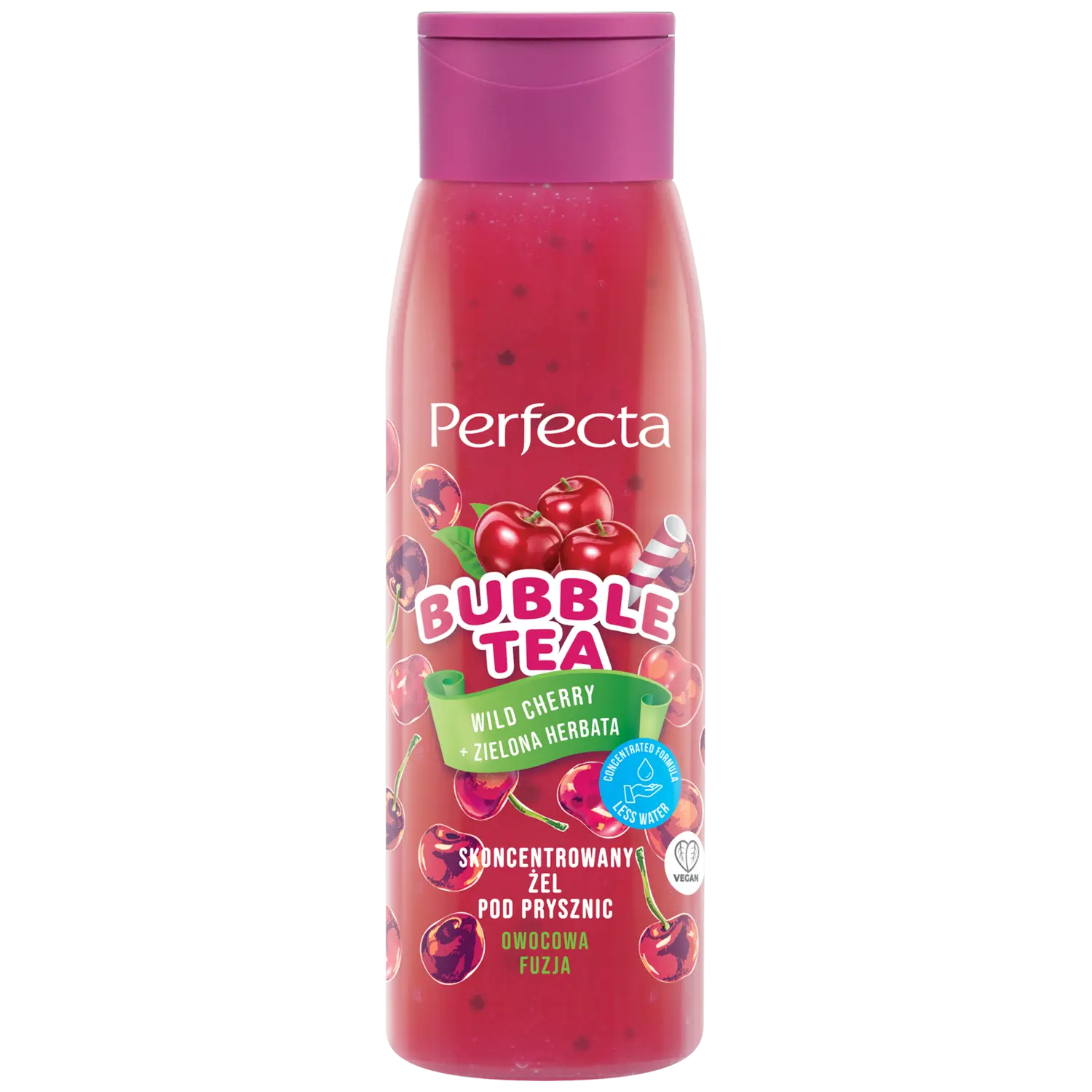 

Концентрированный гель для душа с вишней и зеленым чаем Perfecta Bubble Tea, 400 гр