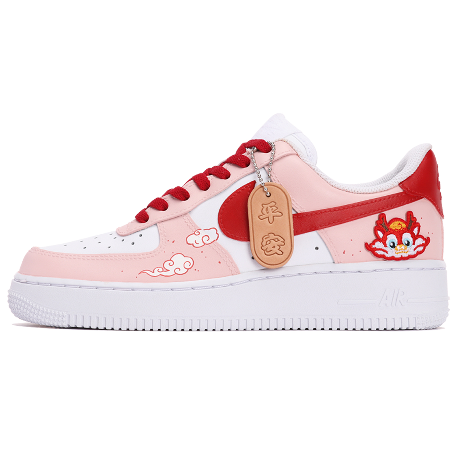 

Кроссовки Nike Air Force 1 Skateboarding Shoes Women's Low-top Pink/red/white, розовый