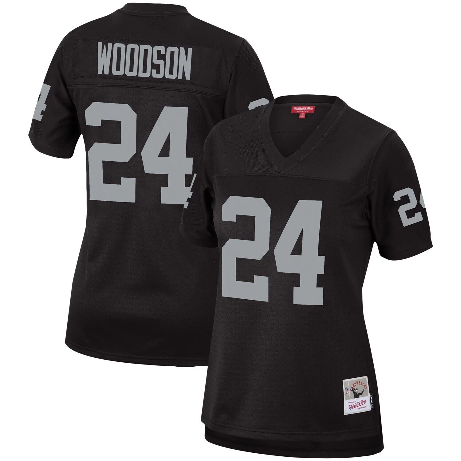 

Женская черная футболка команды Mitchell & Ness Charles Woodson Las Vegas Raiders Legacy Replica Team, Черный, Женская черная футболка команды Mitchell & Ness Charles Woodson Las Vegas Raiders Legacy Replica Team