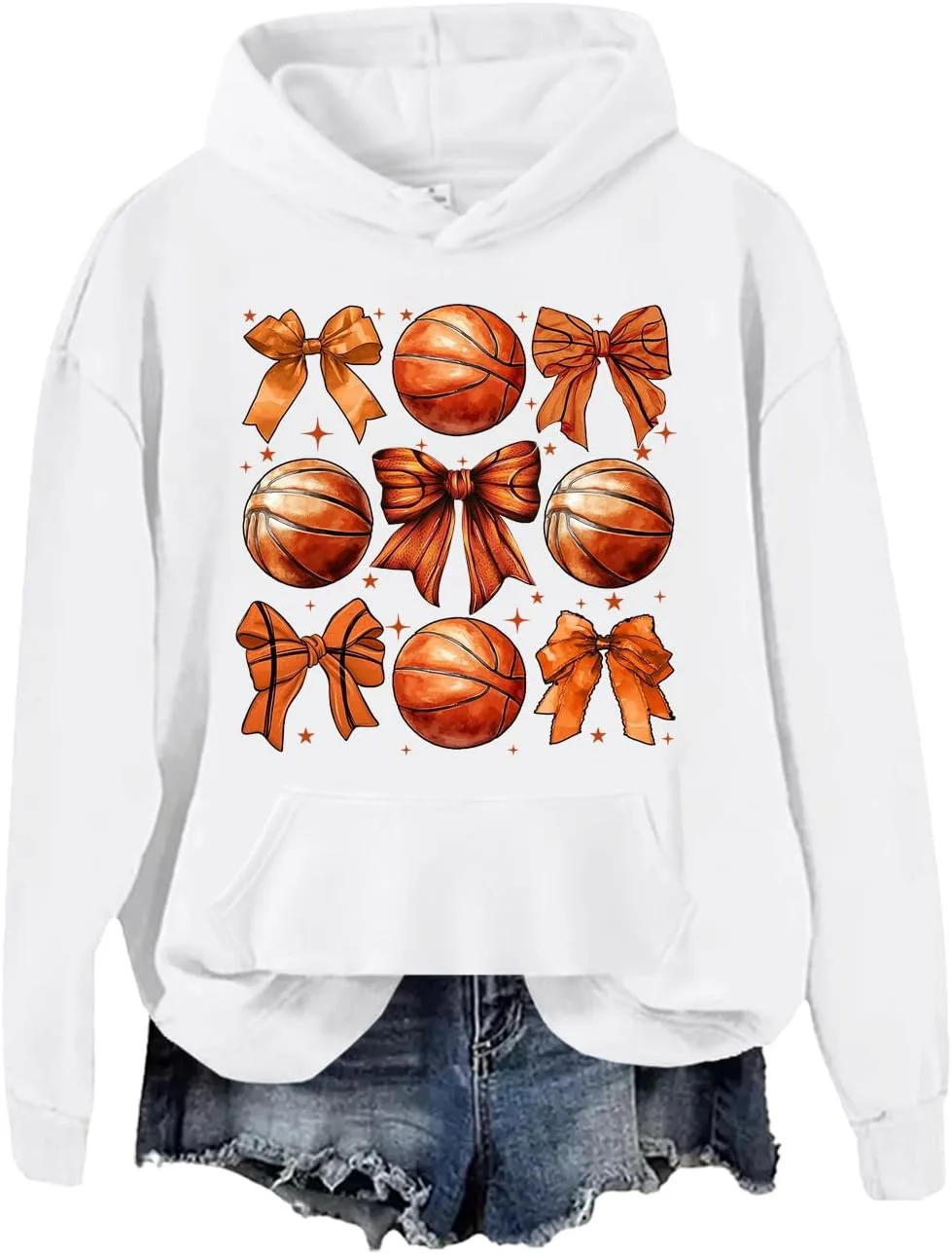 

Свитшот Coquette Bow с баскетбольным принтом JWVEL