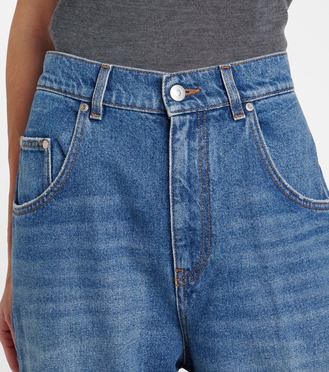 Джинсы со средней посадкой и широкими штанинами Stella McCartney, Vintage Blue Denim — фото 4