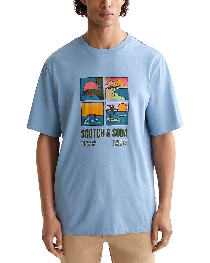 

Футболка Regular Fit с графическим логотипом Scotch & Soda, синий