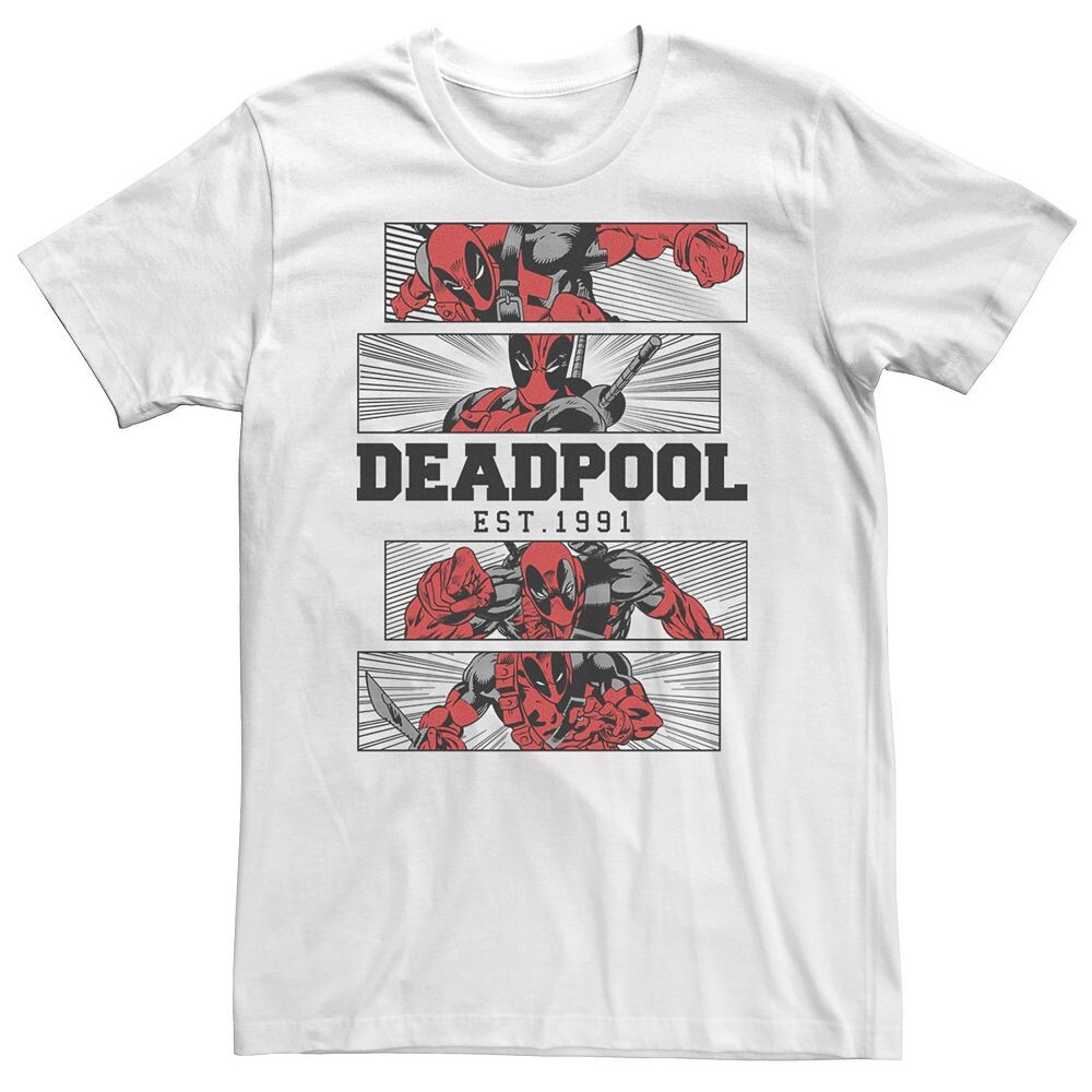 

Футболка Big & Tall Deadpool Action Shot Panels Licensed Character, белый