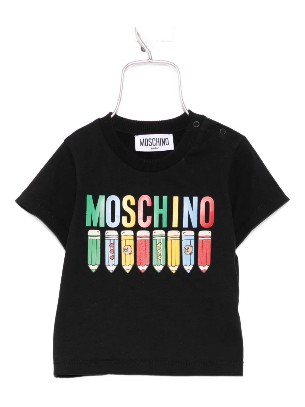 

Футболка с принтом Moschino Kids, черный