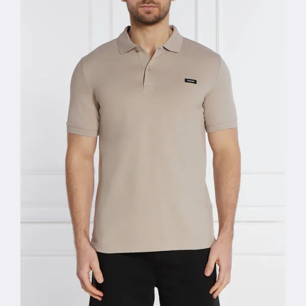 

Облегающая рубашка-поло растягивать пике Calvin Klein, бежевый