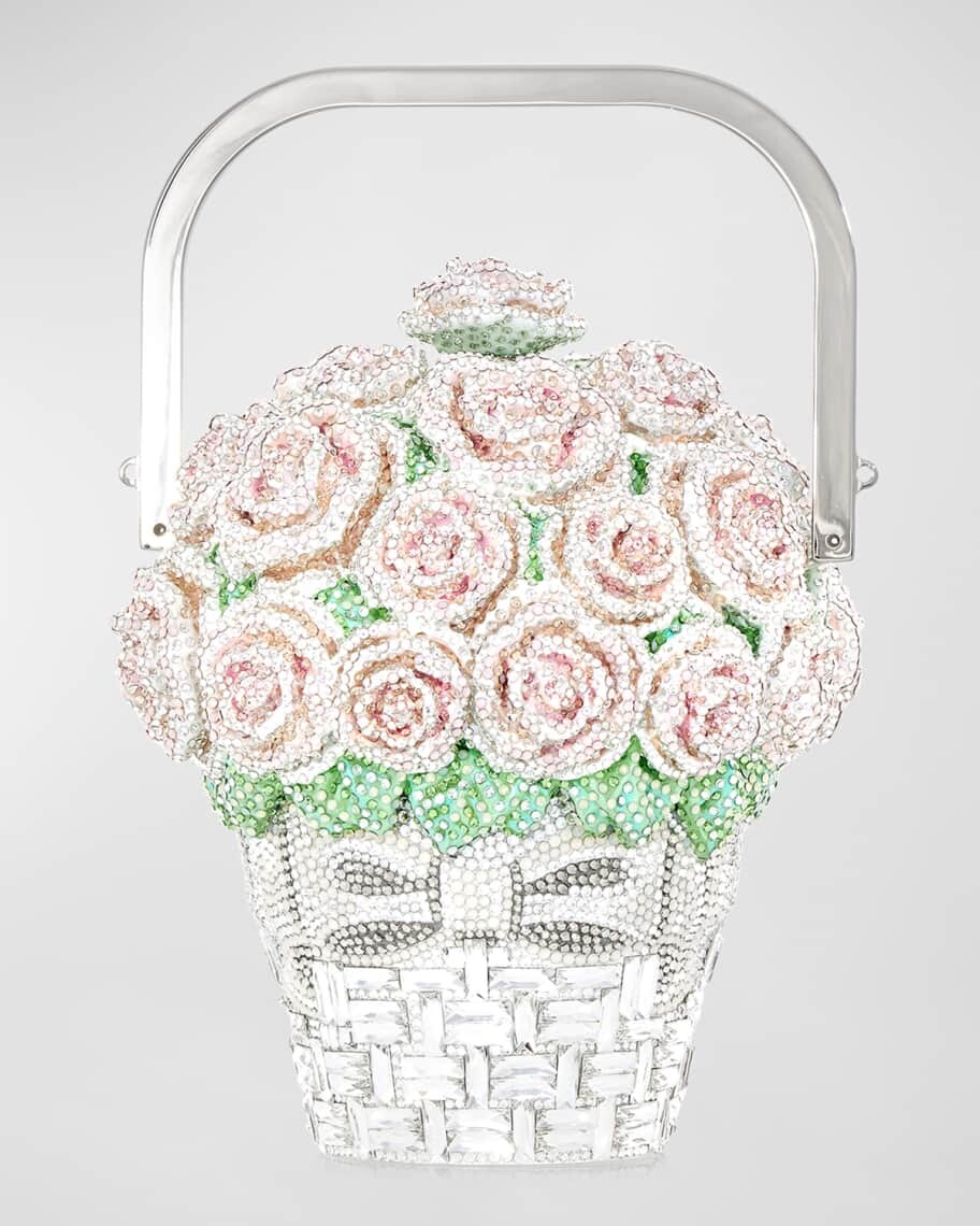 

Сумка Basket of Roses Blush Bouquet с ручкой сверху Judith Leiber Couture