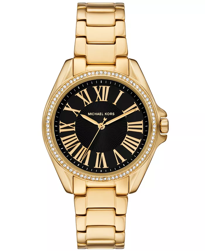 

Женские часы Kacie с тремя стрелками, золотистый корпус из нержавеющей стали, 39 мм Michael Kors