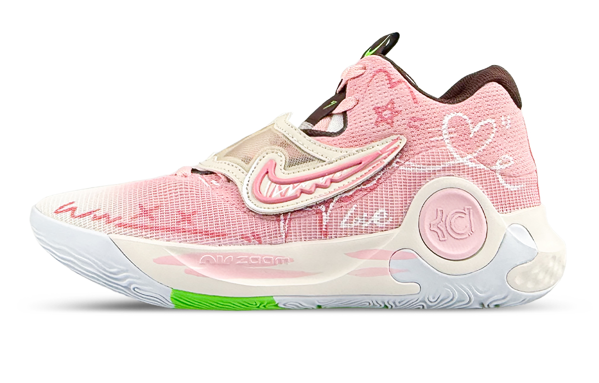 

Nike Баскетбольные кроссовки KD Trey 5 X с низким верхом, устойчивые к истиранию, мужские, белые, розовые