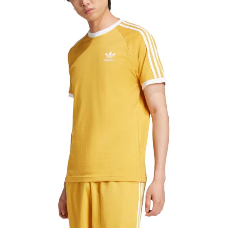 ADICOLOR CLASSICS 3 STRIPES Футболка Мужская Желтая Adidas Originals — фото 4