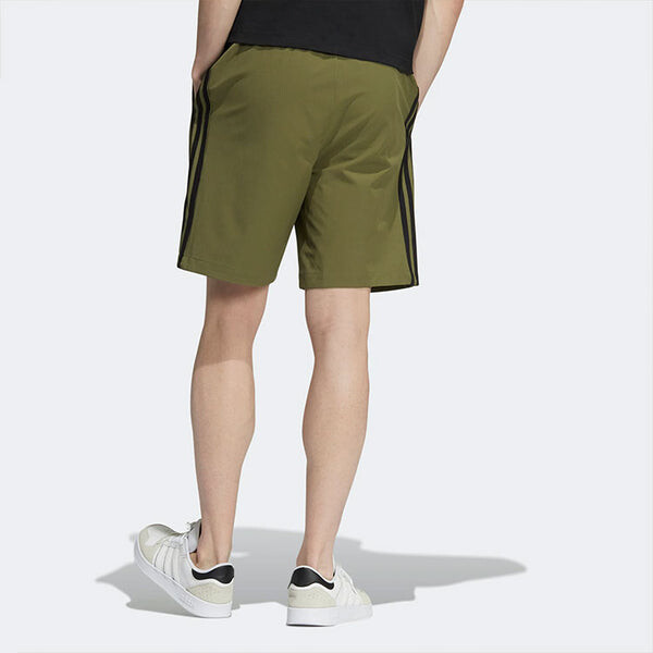Шорты men's neo logo micro mark stripe casual woven shorts dark olive green Adidas, мультиколор — фото 3