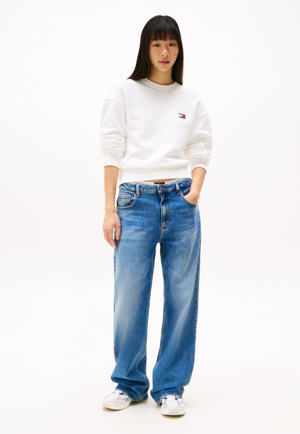 

Толстовка BADGE CREW Tommy Jeans, кремовый