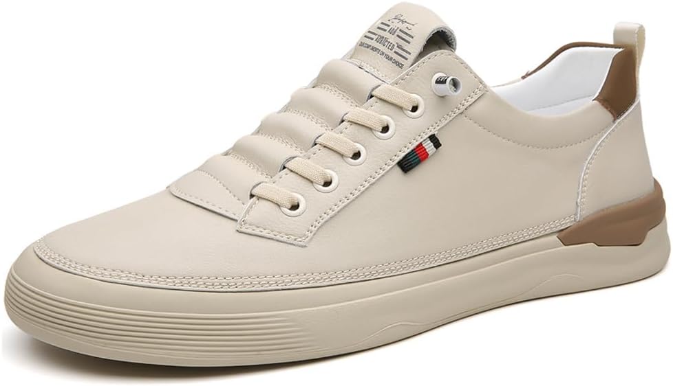 

Мужские мокасины-кроссовки WELRUNG из натуральной кожи на шнуровке, для модного повседневного ношения, прогулок и вождения, бежевый