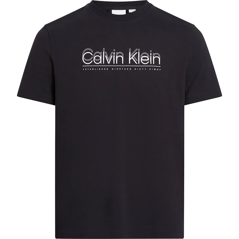 

Футболка с коротким рукавом Calvin Klein Double Logo, черный