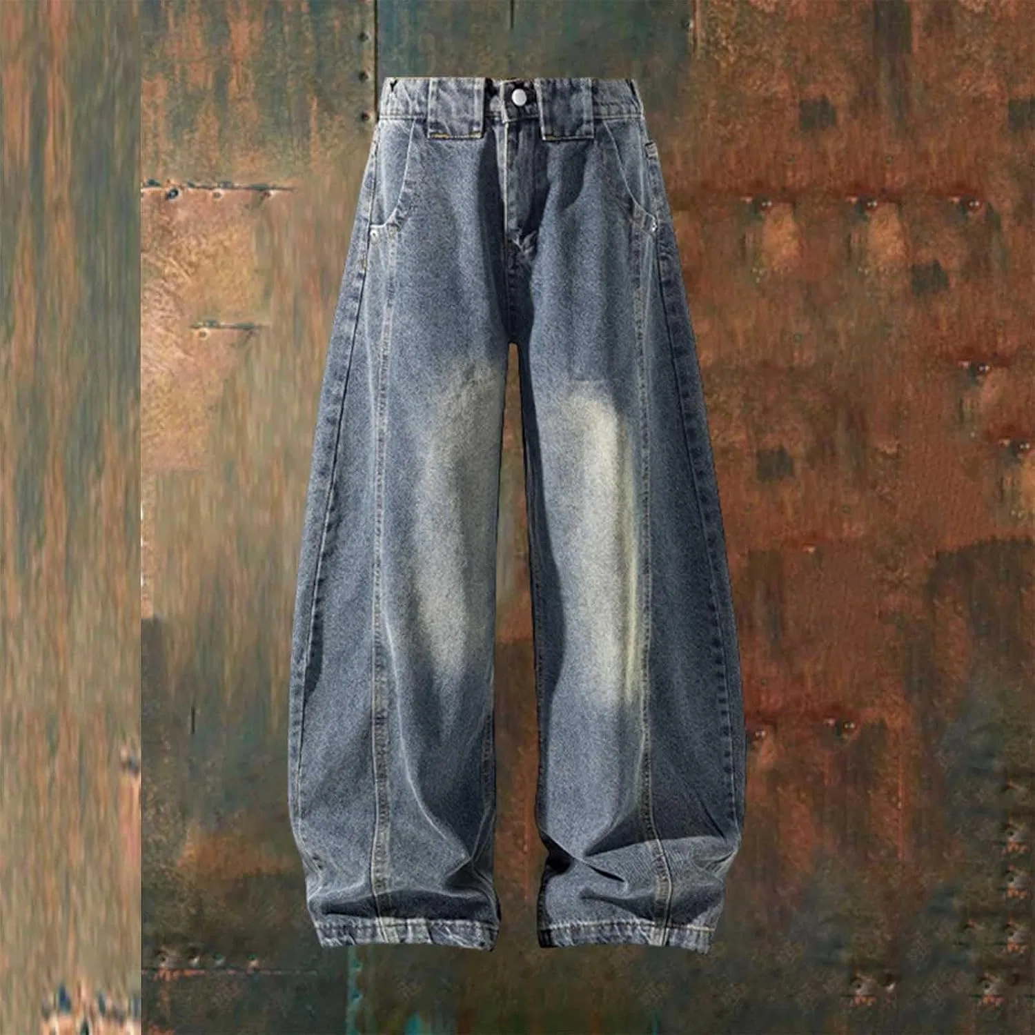 Джинсы свободные, Oversized, Dark Blue — фото 2