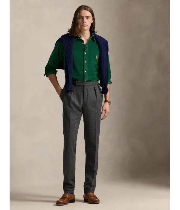 Вельветовая рубашка custom fit Polo Ralph Lauren, зеленый — фото 2