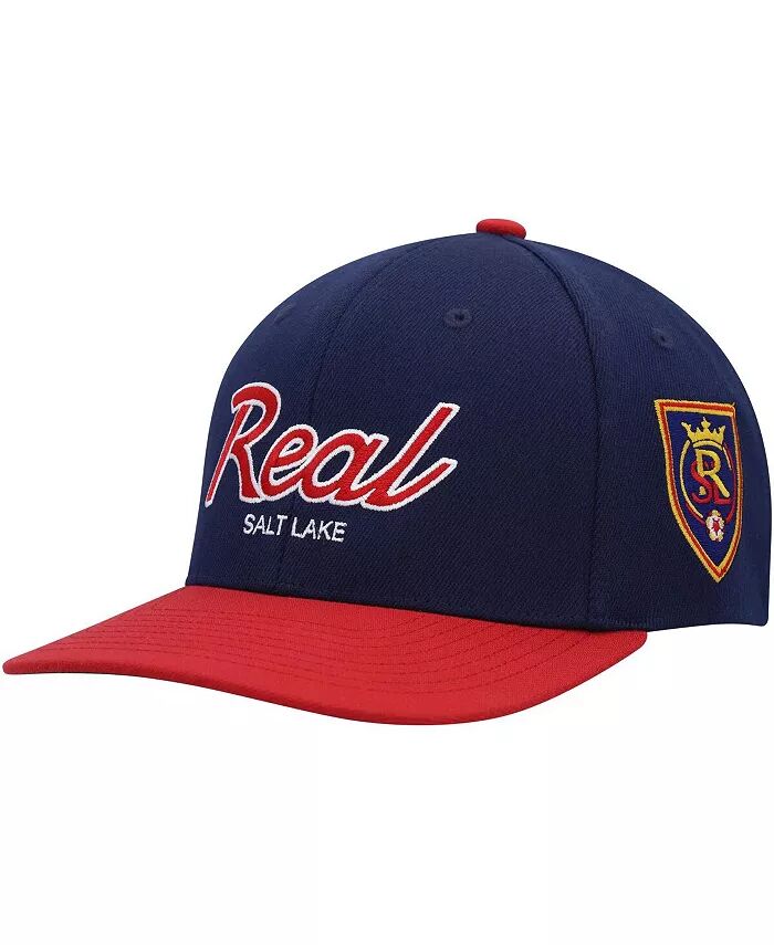 

Мужская темно-синяя эластичная шляпа Snapback Real Salt Lake Team Script 2.0 Mitchell & Ness, синий