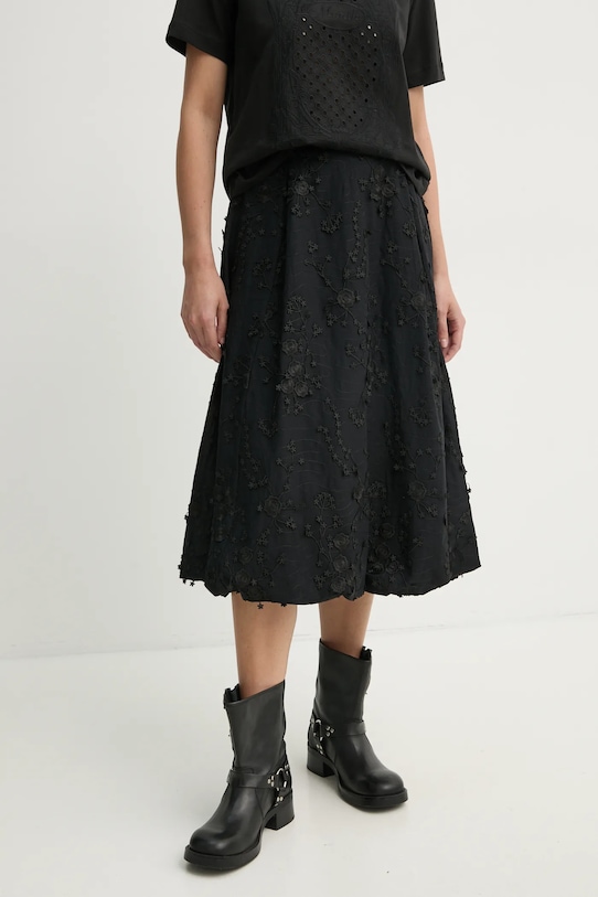 

Хлопковая юбка Fiamma Munthe, черный