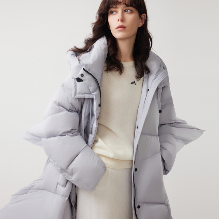 

Пуховик женский с капюшоном утепленный ELLE, черный